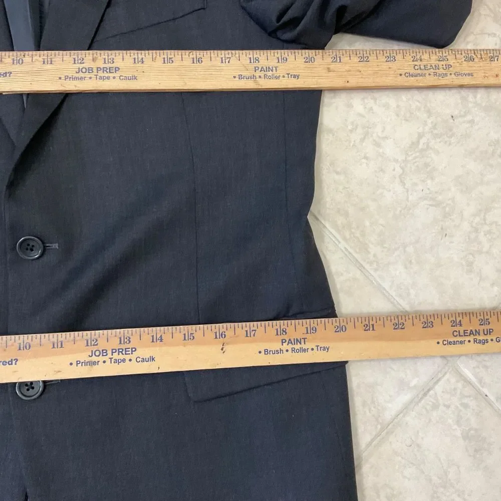 Brooks Brothers Mens  Estrato Trabaldo Togna Blazer Italy 40R Charcoal Black  *